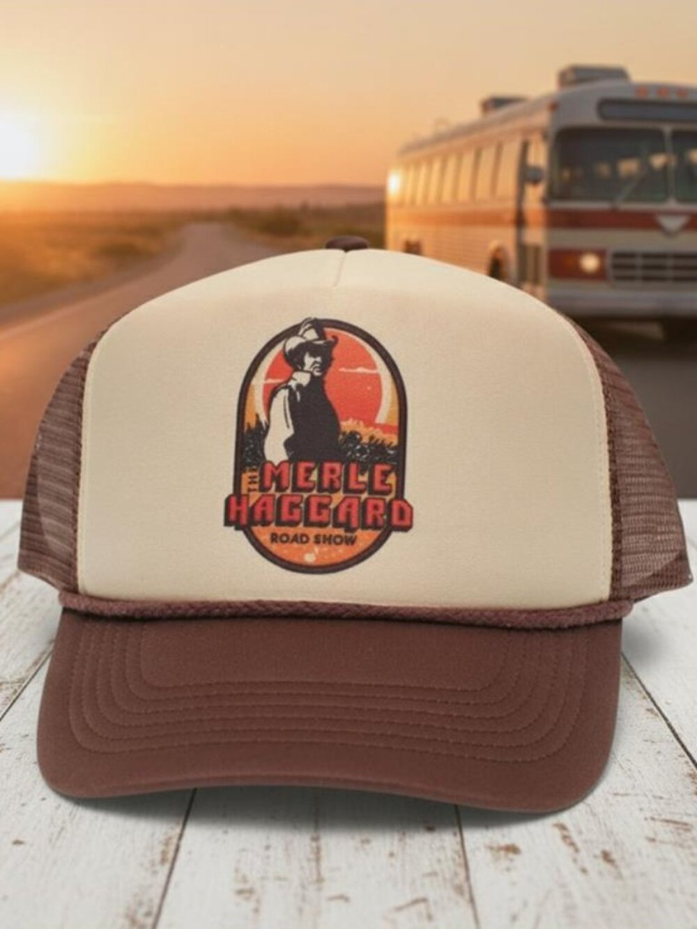Retro Merle Haggard Cowboy Country Trucker Hat Unisex Adult Casual Concert Style